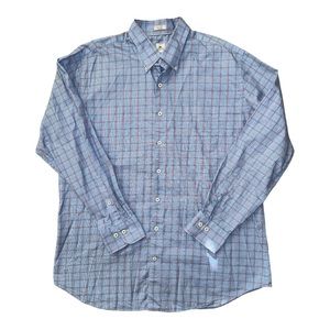 Peter Millar Button Down Shirt Blue Orange Men’s Size XL